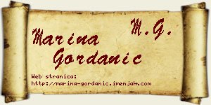 Marina Gordanić vizit kartica